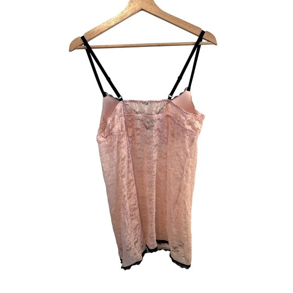 Pink Lace Camisole Lingerie Top Women’s Size M Adjustable Straps Sleepwear - Picture 2 of 2
